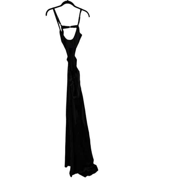 New Skims Black Sand Washed Cut Out Silk Strappy Slip Maxi Dress Size XS - Picture 5 of 6
